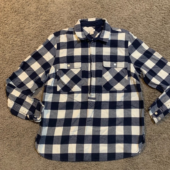 J. Crew Factory Tops - J. Crew Factory Plaid 1/4 Zip Shirt Medium